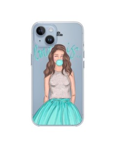 Coque iPhone 14 Bubble Girls Tiffany Bleu Transparente -...