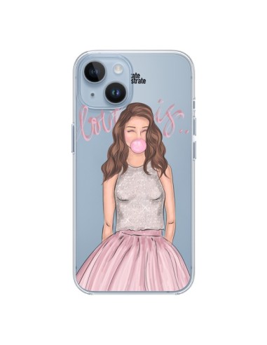 Coque iPhone 14 Bubble Girl Tiffany Rose Transparente - kateillustrate