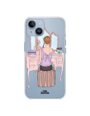 Coque iPhone 14 Vanity Coiffeuse Make Up Transparente - kateillustrate