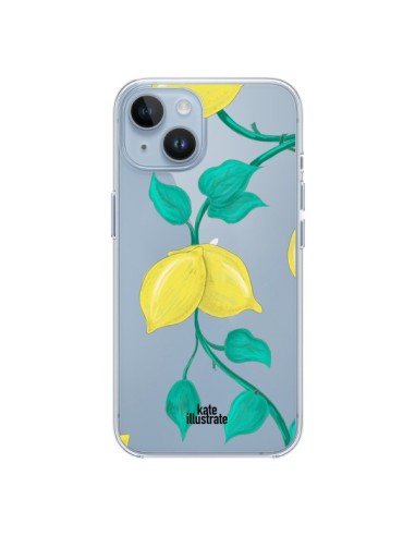 Coque iPhone 14 Lemons Citrons Transparente - kateillustrate