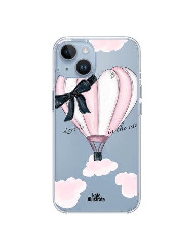 Coque iPhone 14 Love is in the Air Love Montgolfier Transparente - kateillustrate