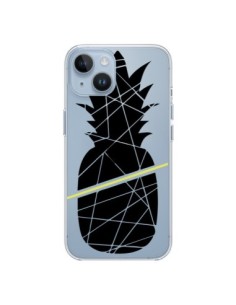 Coque iPhone 14 Ananas Noir Transparente - Koura-Rosy Kane