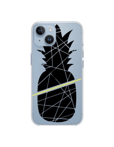 Coque iPhone 14 Ananas Noir Transparente - Koura-Rosy Kane