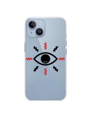 Coque iPhone 14 Eye I See You Oeil Transparente - Koura-Rosy Kane