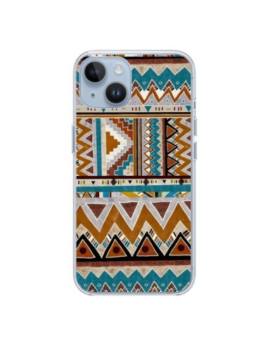 Coque iPhone 14 Azteque Vert Marron - Kris Tate