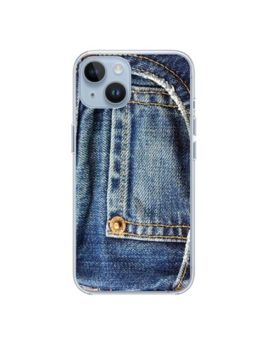 Coque iPhone 14 Jean Bleu Vintage - Laetitia