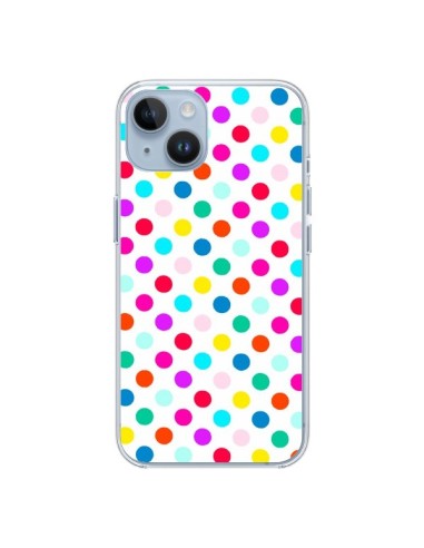 Coque iPhone 14 Pois Multicolores - Laetitia