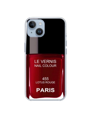 Coque iPhone 14 Vernis Paris Lotus Rouge - Laetitia