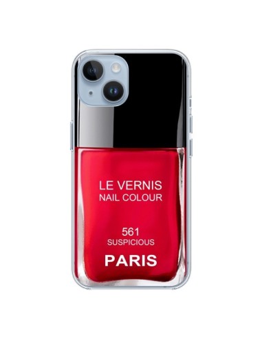 Coque iPhone 14 Vernis Paris Suspicious Rouge - Laetitia