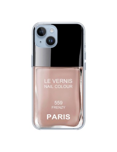 Coque iPhone 14 Vernis Paris Frenzy Beige - Laetitia