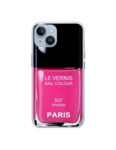 Coque iPhone 14 Vernis Paris Riviera Rose - Laetitia