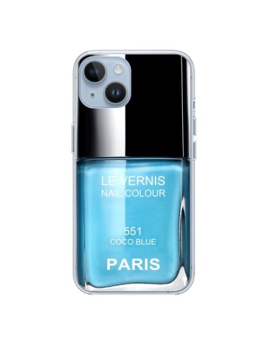 Coque iPhone 14 Vernis Paris Coco Blue Bleu - Laetitia
