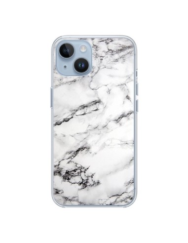 Coque iPhone 14 Marbre Marble Blanc White - Laetitia
