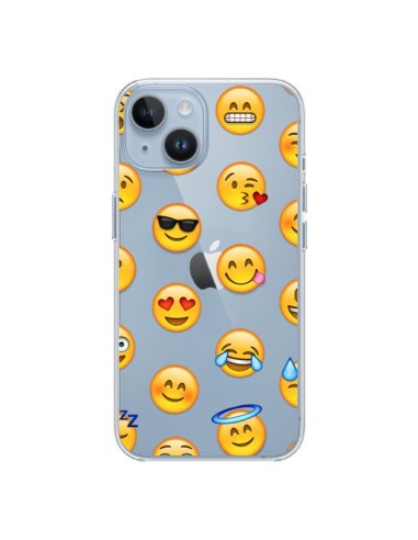Coque iPhone 14 Smiley Emoticone Emoji Transparente - Laetitia