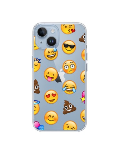 Coque iPhone 14 Emoticone Emoji Transparente - Laetitia