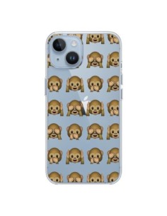 Coque iPhone 14 Singe Monkey Emoticone Emoji Transparente...