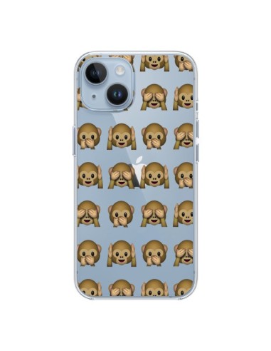 Coque iPhone 14 Singe Monkey Emoticone Emoji Transparente - Laetitia