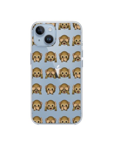 iPhone 14 case Emoji Scimmia Clear - Laetitia