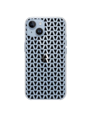 Coque iPhone 14 Triangles Romi Azteque Noir Transparente - Laetitia