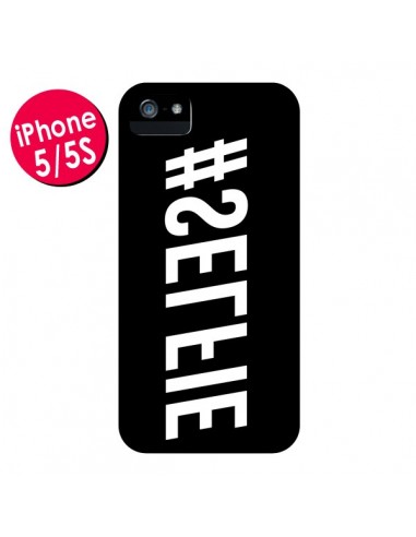 Coque Hashtag Selfie Noir Inversé Horizontal pour iPhone 5 et 5S - Jonathan Perez