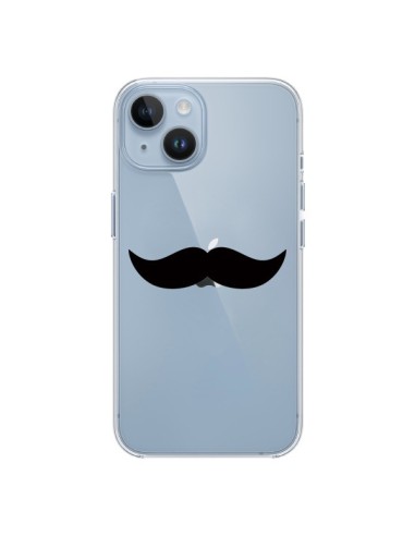 Coque iPhone 14 Moustache Movember Transparente - Laetitia