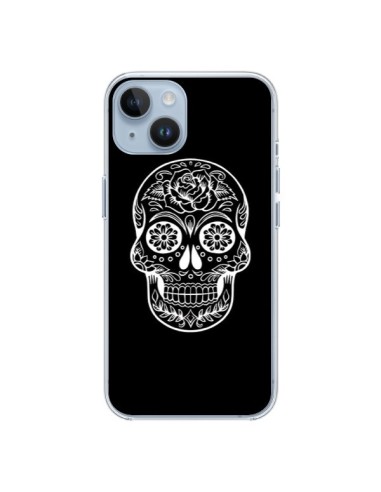 Coque iPhone 14 Tête de Mort Mexicaine Blanche - Laetitia
