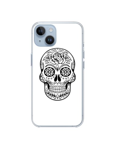 Coque iPhone 14 Tête de Mort Mexicaine Noir - Laetitia