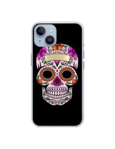 Coque iPhone 14 Tête de Mort Mexicaine Multicolore -...