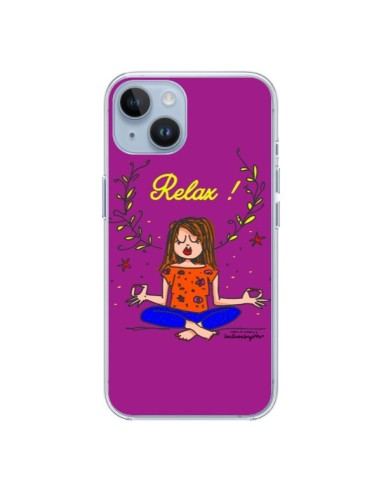 Coque iPhone 14 Fille Relax Zen Yoga - Leellouebrigitte