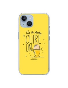 Coque iPhone 14 Va te faire cuir un oeuf jaune -...