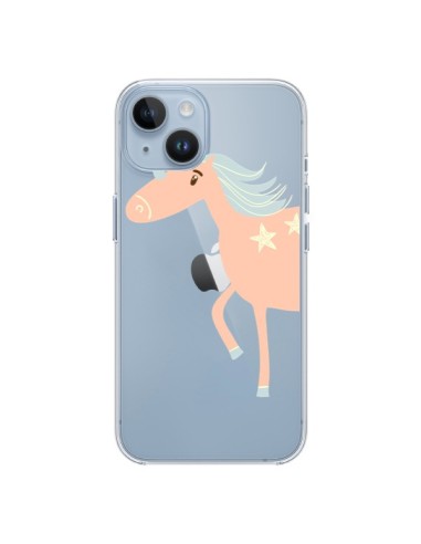 Cover iPhone 14 Unicorno Rosa Trasparente - Petit Griffin