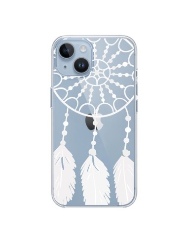 Coque iPhone 14 Attrape Rêves Blanc Dreamcatcher Transparente - Petit Griffin