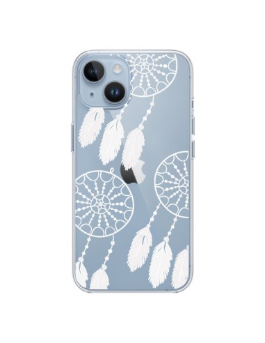 Coque iPhone 14 Attrape Rêves Blanc Dreamcatcher Triple Transparente - Petit Griffin