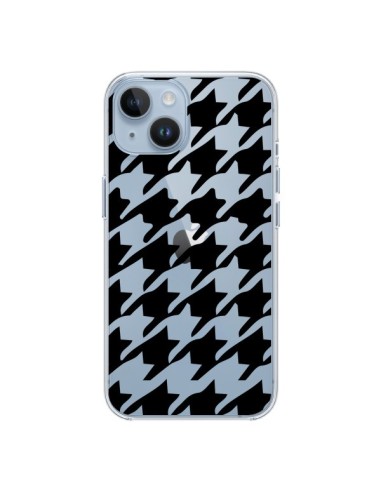 Cover iPhone 14 Vichy Gros Carre Nero Trasparente - Petit Griffin