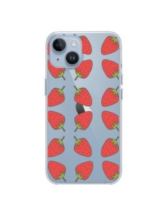 Coque iPhone 14 Fraise Fruit Strawberry Transparente -...