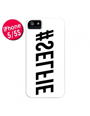 Coque Hashtag Selfie Blanc Inversé Horizontal pour iPhone 5 et 5S - Jonathan Perez