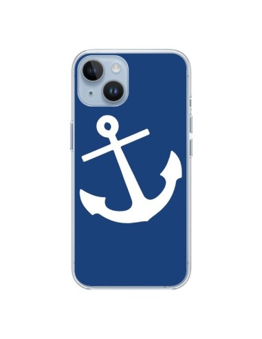 Coque iPhone 14 Ancre Navire Navy Blue Anchor - Mary Nesrala