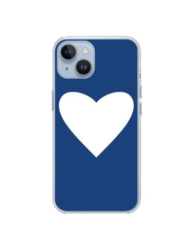 Coque iPhone 14 Coeur Navy Blue Heart - Mary Nesrala
