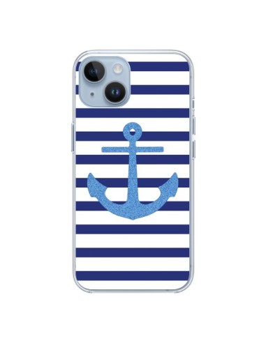 Coque iPhone 14 Ancre Voile Marin Navy Blue - Mary Nesrala