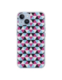 Cover iPhone 14 Triangolo Azteco Rosa Blu Grigio - Mary...