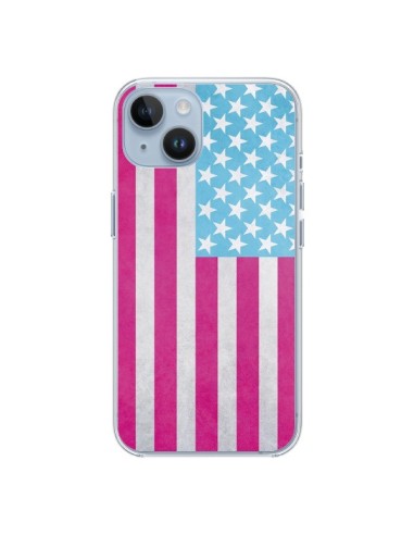 Coque iPhone 14 Drapeau USA Vintage - Mary Nesrala