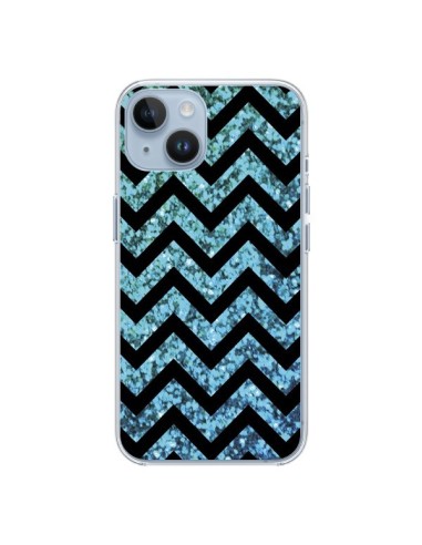 iPhone 14 case Chevron Aqua Sparkle Triangle Aztec - Mary Nesrala