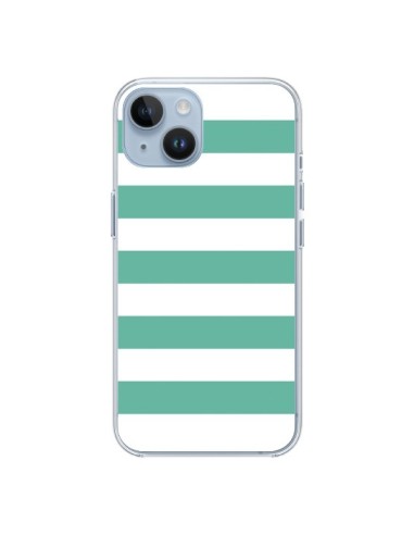 Coque iPhone 14 Bandes Mint Vert - Mary Nesrala
