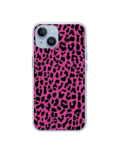 Coque iPhone 14 Leopard Rose Pink Neon - Mary Nesrala