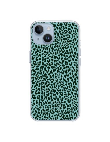 Coque iPhone 14 Leopard Turquoise Neon - Mary Nesrala
