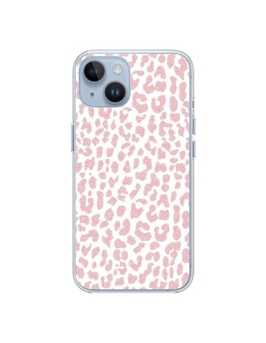 Coque iPhone 14 Leopard Rose Corail - Mary Nesrala