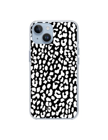 Coque iPhone 14 Leopard Noir et Blanc - Mary Nesrala