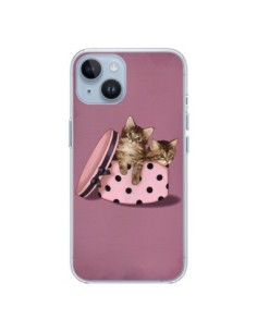 Coque iPhone 14 Chaton Chat Kitten Boite Pois - Maryline...