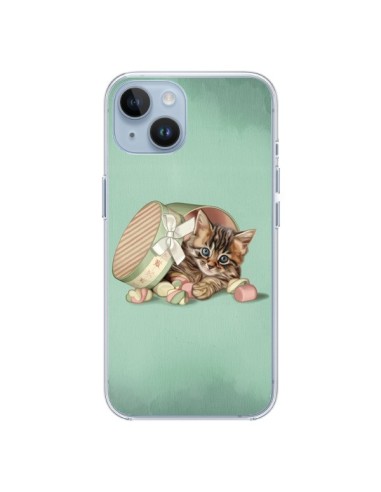 Coque iPhone 14 Chaton Chat Kitten Boite Bonbon Candy - Maryline Cazenave