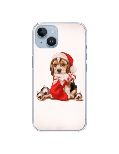 Coque iPhone 14 Chien Dog Pere Noel Christmas - Maryline Cazenave